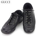 【春の大感謝祭 30％OFF】グッチ スニーカー シューズ 靴 ドライビングシューズ ローカット ブラック ベージュ レザー GUCCI 【グッチ】 t17420s 【中古】