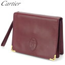 【冬のTHEセール 30%OFF】カルティエ クラッチバッグ バック セカンドバッグ バック マストライン ボルドー ゴールド レザー Cartier 【カルティエ】 T17431 【中古】