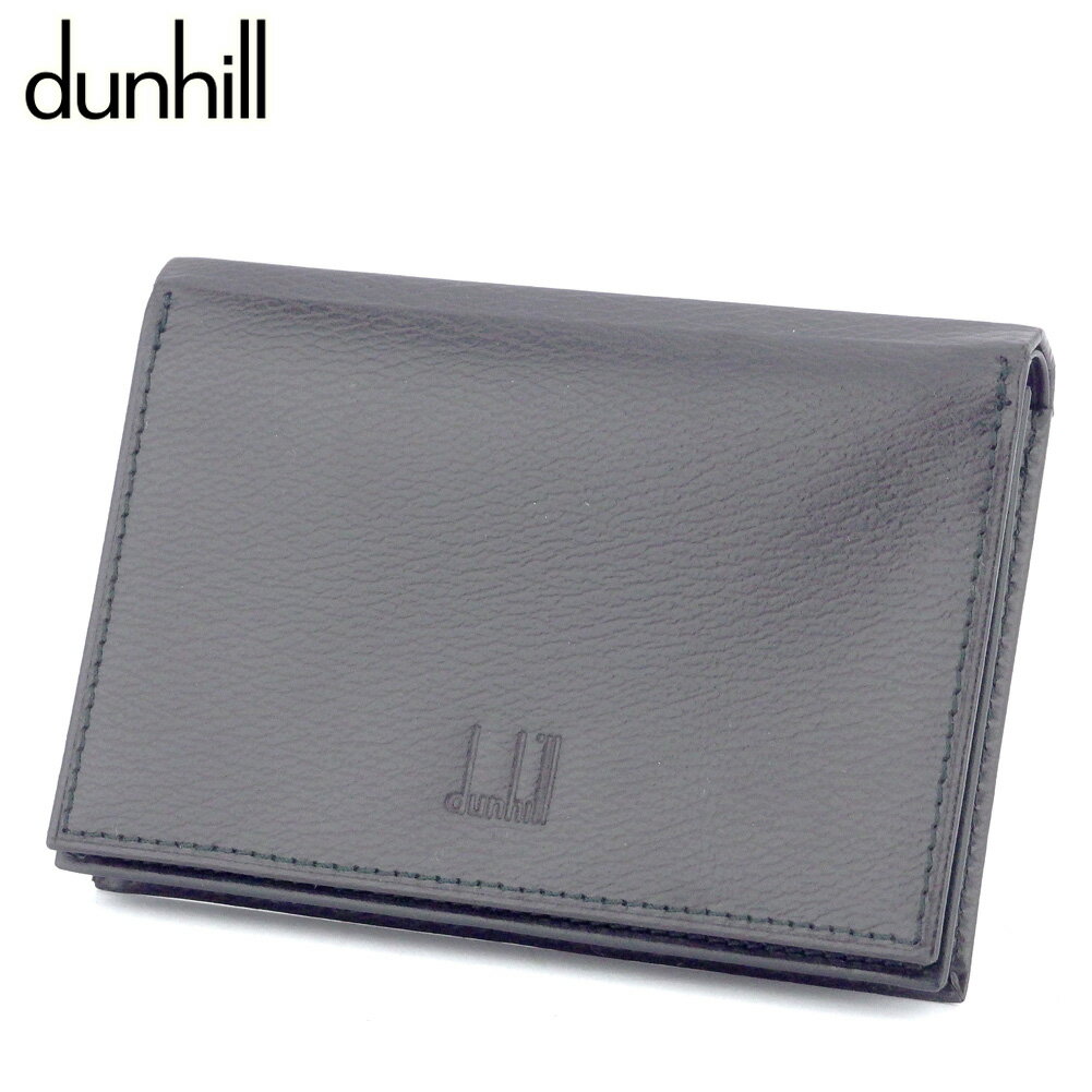 【スプリングセール30％OFF】ダンヒル 名刺入れ カードケース カード ロゴ ブラウン ブラック レザー dunhill 【ダンヒル】 T17532 【中古】