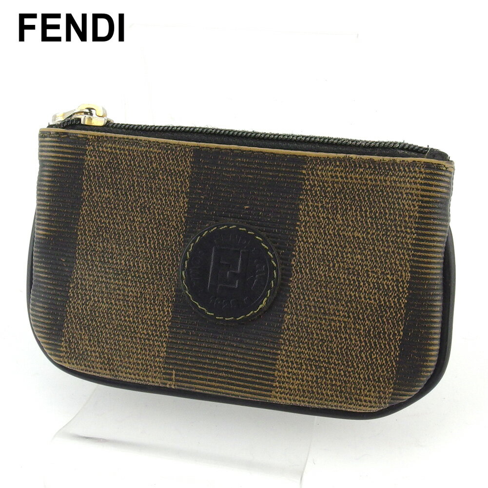 【スプリングセール30％OFF】フェンディ コインケース ケース キーケース レディース メンズ ペカン ブラック ベージュ ゴールド PVC FENDI 【フェンディ】 t17920s 【中古】