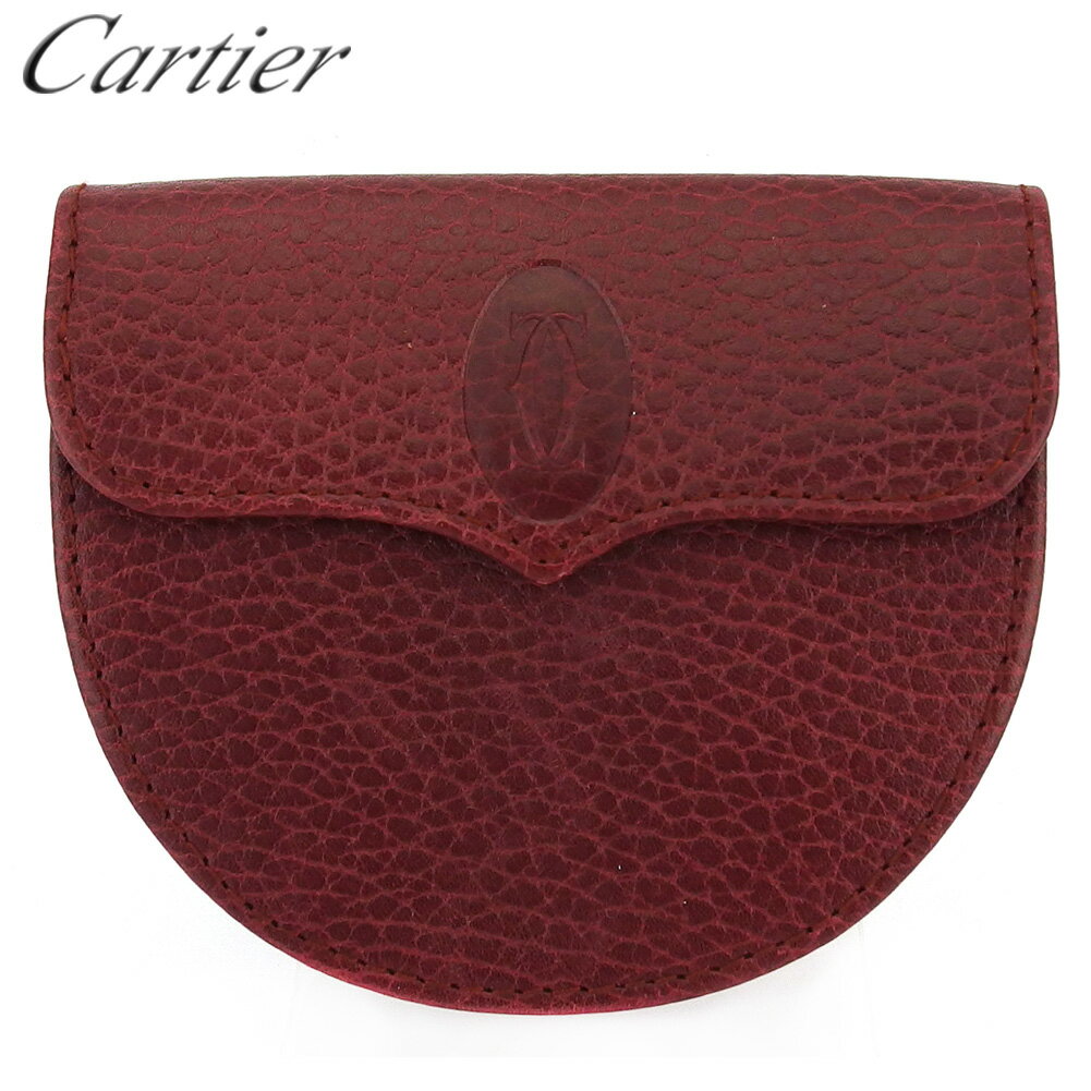 【スプリングセール30％OFF】カルティエ コインケース 小銭入れ レディース メンズ マストライン ボルドー レザー Cartier t18680s 【中古】