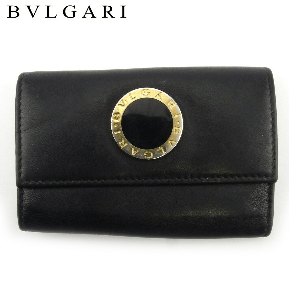 【スプリングセール30％OFF】ブルガリ キーケース 6連キーケース レディース メンズ コローレ ブラック ゴールド レザー BVLGARI 【ブルガリ】 t18789s 【中古】