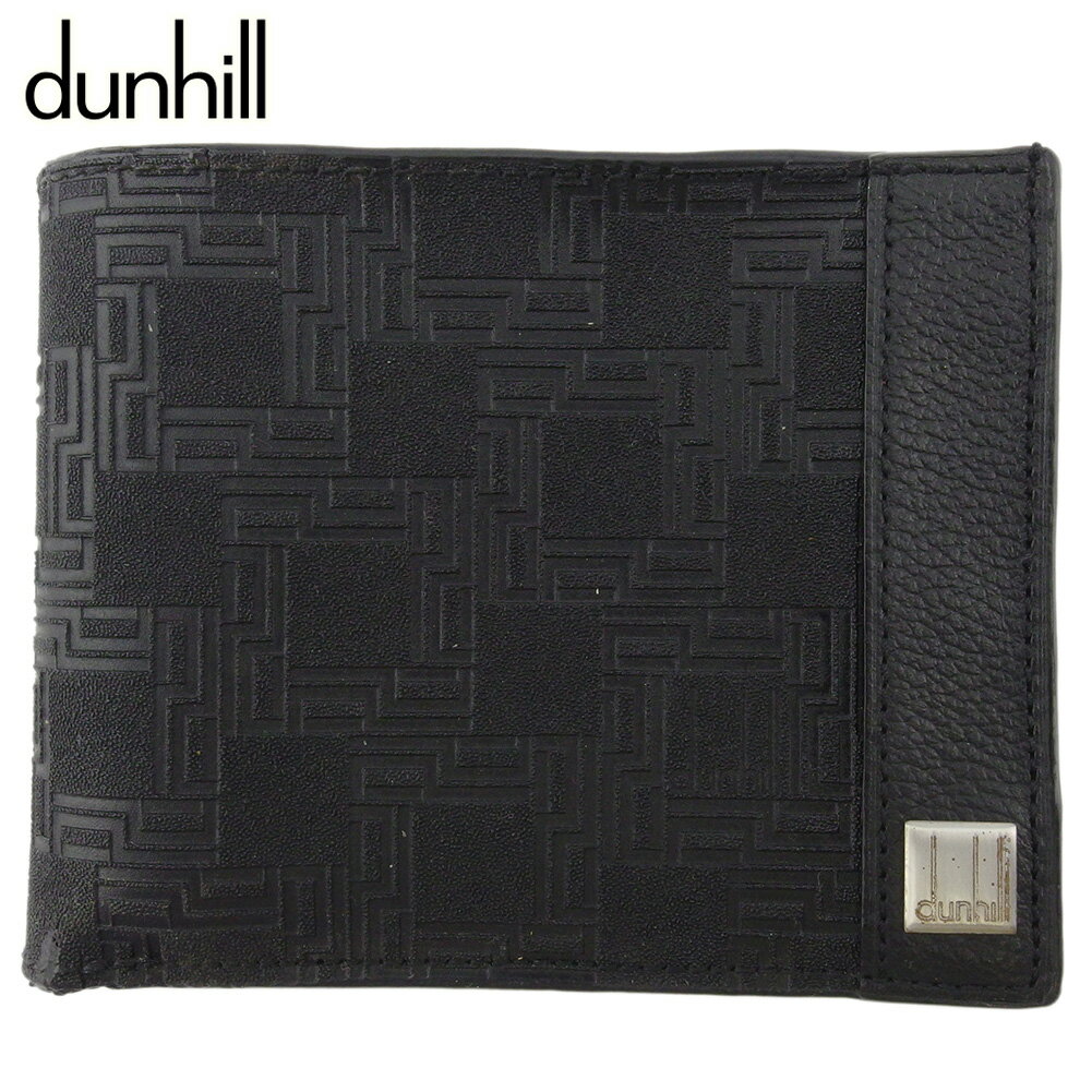 【楽天スーパーSALE】ダンヒル 二つ折り 財布 ミニ財布 メンズ ディーエイト D8 ブラック シルバー PVC×レザー dunhill 【ダンヒル】 T18851 【中古】