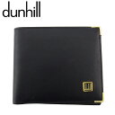 ダンヒル 二つ折り 札入れ ミニ札入れ メンズ ロゴプレート ブラック ゴールド レザー dunhill t18947s 【中古】
