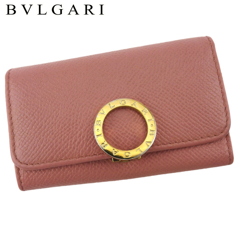 【スプリングセール30％OFF】ブルガリ キーケース 6連キーケース レディース ブルガリブルガリ ピンク ゴールド レザー BVLGARI t18998s 【中古】