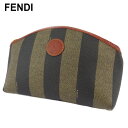 【スプリングセール】【中古】 フェンディ ポーチ 化粧ポーチ レディース メンズ ペカン ブラック ベージュ ブラウン PVC FENDI T19051