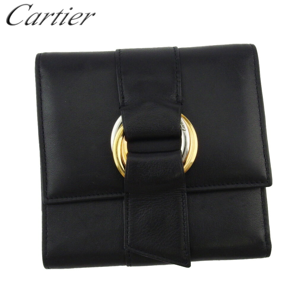 【中古】 カルティエ Cartier 三つ折り 財布 ミニ財布 トリニティ レディース メンズ l3403_b