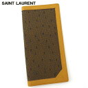 【スプリングセール】サンローラン 長札入れ 札入れ レディース メンズ YSLロゴ ベージュ グレー 灰色 キャンバス×レザー SAINT LAURENT T1...