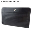 【冬のTHEセール 30%OFF】マリオ ヴァレンティノ クラッチバッグ セカンドバッグ バッグ レディース メンズ Vマーク ブラック ゴールド シルバー レザー MARIO VALENTINO l3514s 【中古】