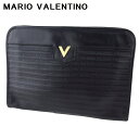 【冬のTHEセール 30%OFF】マリオ ヴァレンティノ クラッチバッグ セカンドバッグ バッグ レディース メンズ Vマーク ブラック ゴールド レザー MARIO VALENTINO h810s 【中古】