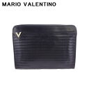 【冬のTHEセール 30%OFF】マリオ ヴァレンティノ クラッチバッグ セカンドバッグ バッグ レディース メンズ Vマーク ブラック ゴールド シルバー レザー MARIO VALENTINO l3618s 【中古】