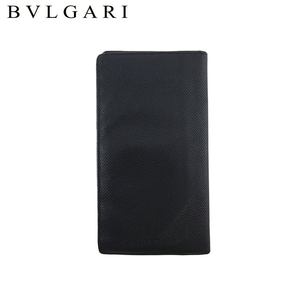 【スプリングセール30％OFF】ブルガリ 長札入れ 札入れ メンズ クラシコ ブラック レザー BVLGARI t19779s 【中古】