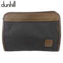 【ザ・セール】ダンヒル クラッチバッグ セカンドバッグ バッグ メンズ ヘリンボーン ブラック ブラウン PVC×レザー dunhill t19847s 【中古】