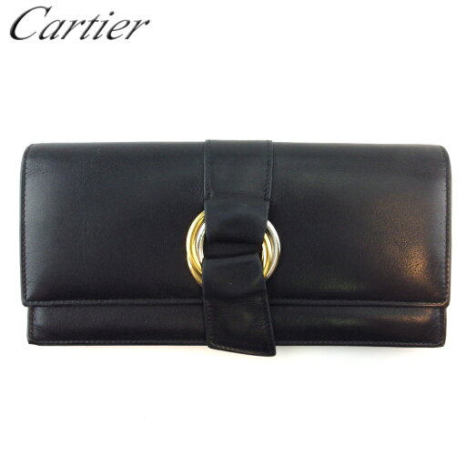 【楽天スーパーSALE40%OFF】カルティエ 長財布 ファスナー付き 財布 レディース メンズ トリニティ ブラック ゴールド シルバー レザー Cartier T19980 【中古】 【楽天スーパーSALE40%OFF】カルティエ 長財布 ファスナー付き 財布 レディース メンズ トリニティ ブラック ゴールド シルバー レザー Cartier T19980 【中古】
