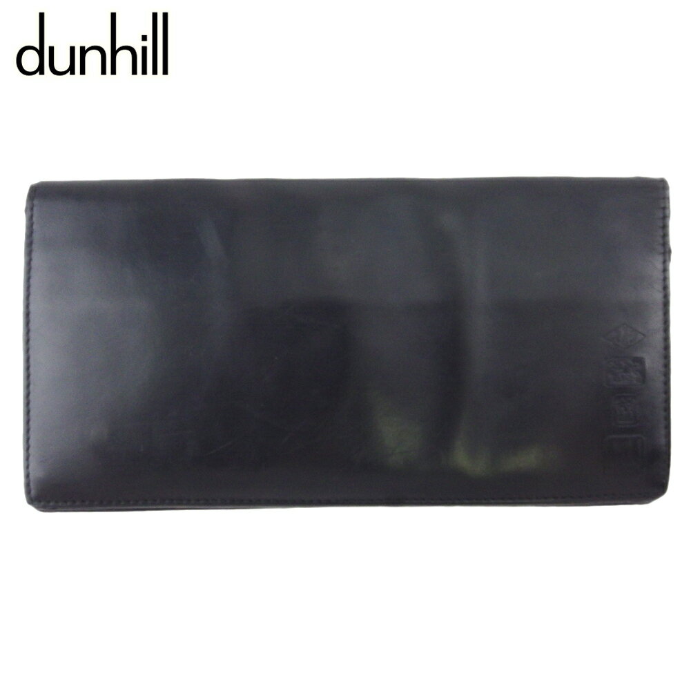 【スプリングセール30％OFF】ダンヒル 長札入れ 札入れ メンズ ロングテールロゴ ブラック レザー dunhill t20071s 【中古】