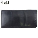 【スプリングセール30％OFF】ダンヒル 長札入れ 札入れ メンズ ロングテールロゴ ブラック レザー dunhill t20071s 【中古】