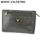 【冬のTHEセール 30%OFF】マリオ ヴァレンティノ クラッチバッグ セカンドバッグ バッグ レディース メンズ Vマーク ブラック ゴールド シルバー レザー MARIO VALENTINO T20090 【中古】