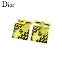 【スプリングセール】ディオール カフス カフリンクス メンズ スクエア スウィヴル式 ロゴ ゴールド ゴールドメッキ Dior T20124 【中古】