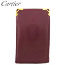 【冬のTHEセール 30%OFF】カルティエ シガレットケース タバコケース レディース メンズ マストライン ボルドー ゴールド レザー Cartier T20419 【中古】