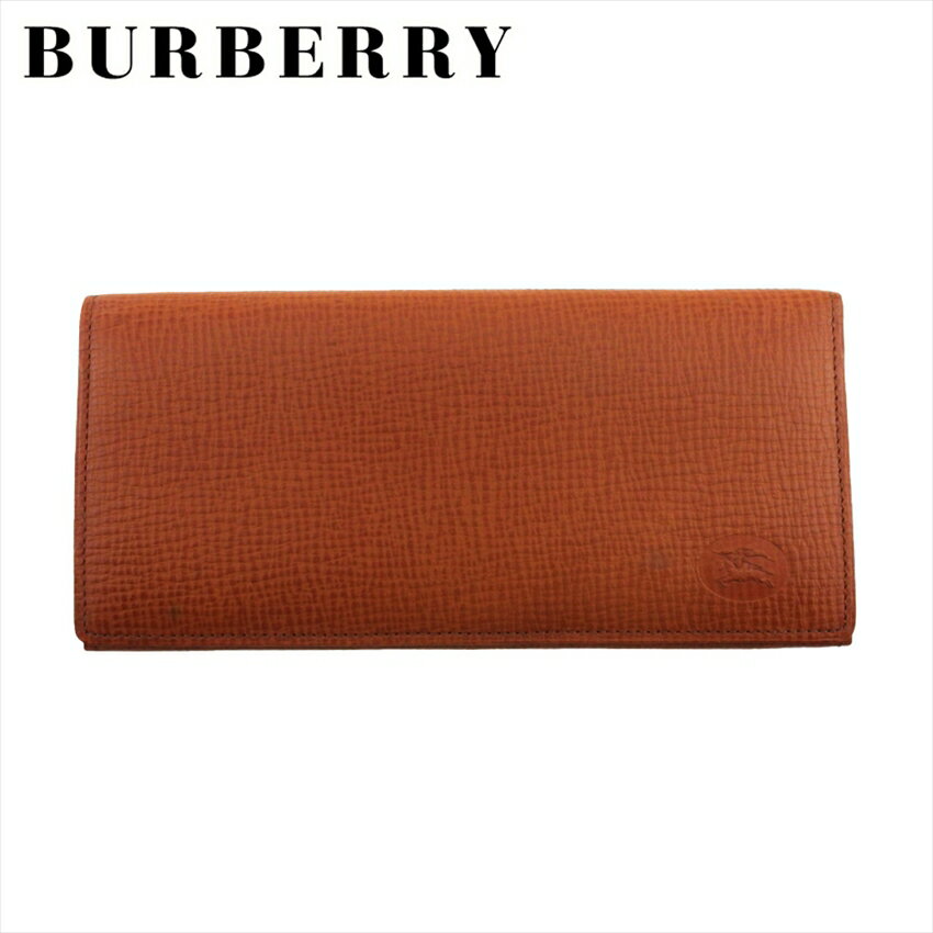 【スプリングセール30％OFF】バーバリー 長札入れ 札入れ メンズ ホースマーク ライトブラウン レザー BURBERRY C4260 【中古】