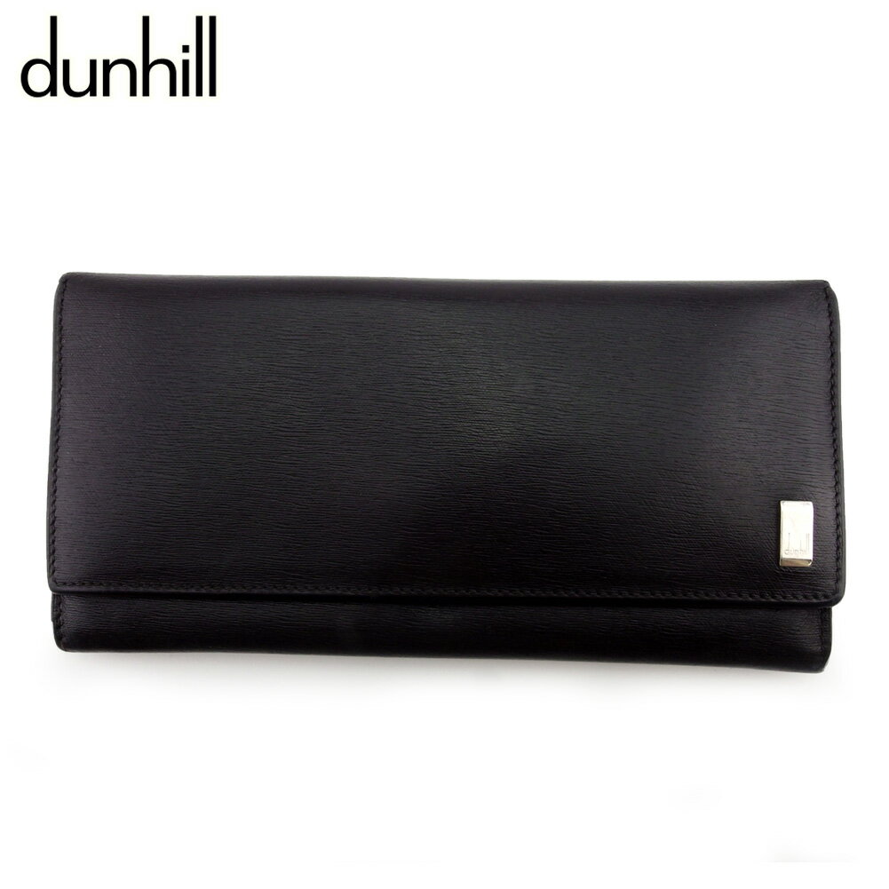 【スプリングセール30％OFF】ダンヒル 長財布 ファスナー付き 財布 メンズ サイドカー ブラウン シルバー レザー dunhill T22459 【中古】