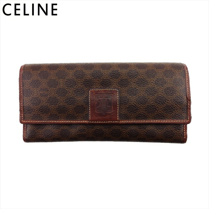 【ブラックフライデー30％OFFクーポン】セリーヌ 長財布 ファスナー付き 長財布 レディース マカダム ダークブラウン PVC×レザー CELINE T21047 【中古】 ブランド ハイブランド ヴィンテージ 送料無料(4)