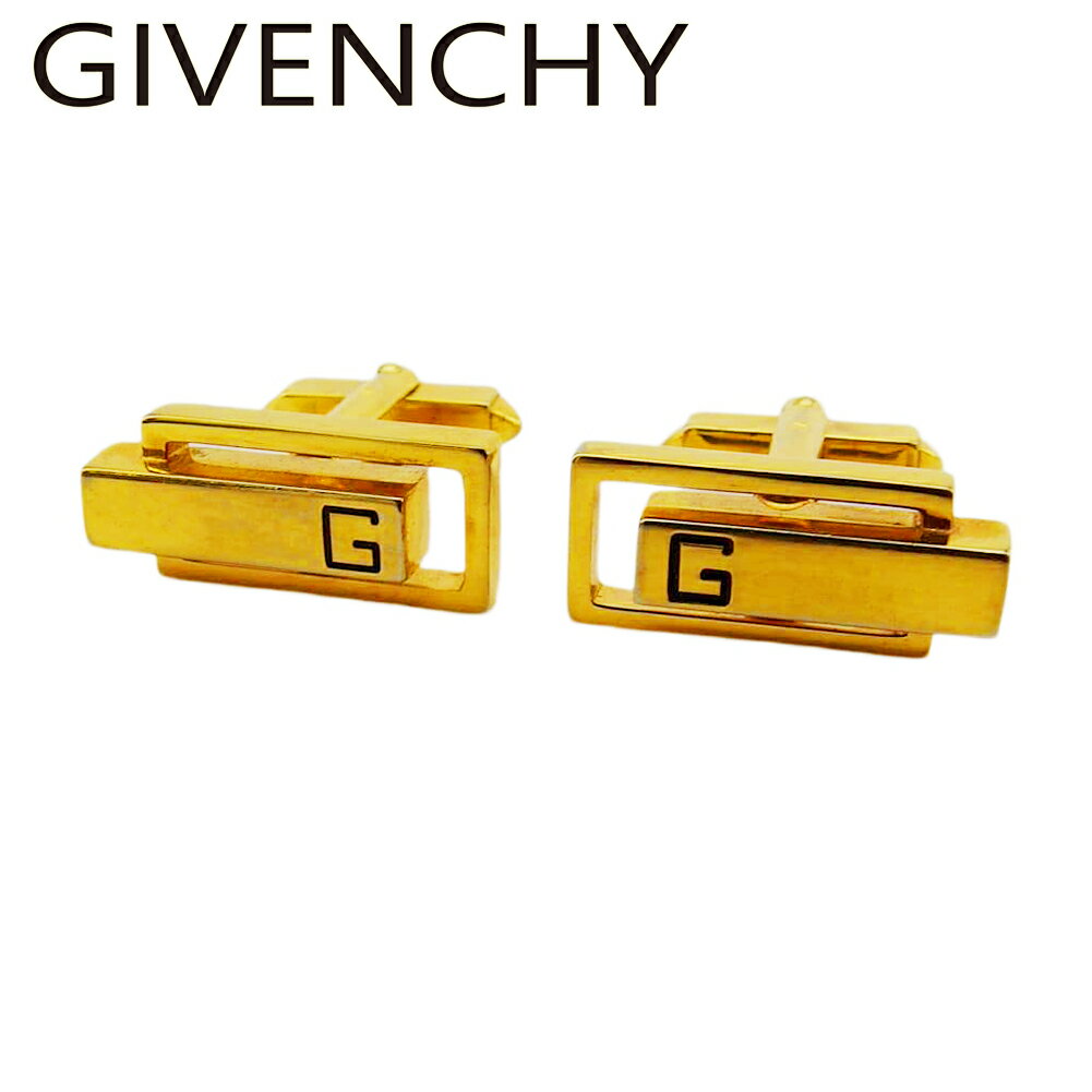 【楽天スーパーSALE 最大50%OFF】【中古】 ジバンシィ カフス カフリンクス メンズ スウィヴル式 Gマーク ゴールド ブラック ゴールド金具 GIVE...