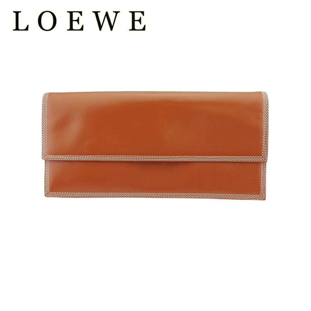 【スプリングセール30％OFF】【中古】 ロエベ クラッチバッグ セカンドバッグ メンズ可 ブラウンベージュ レザー LOEWE H928