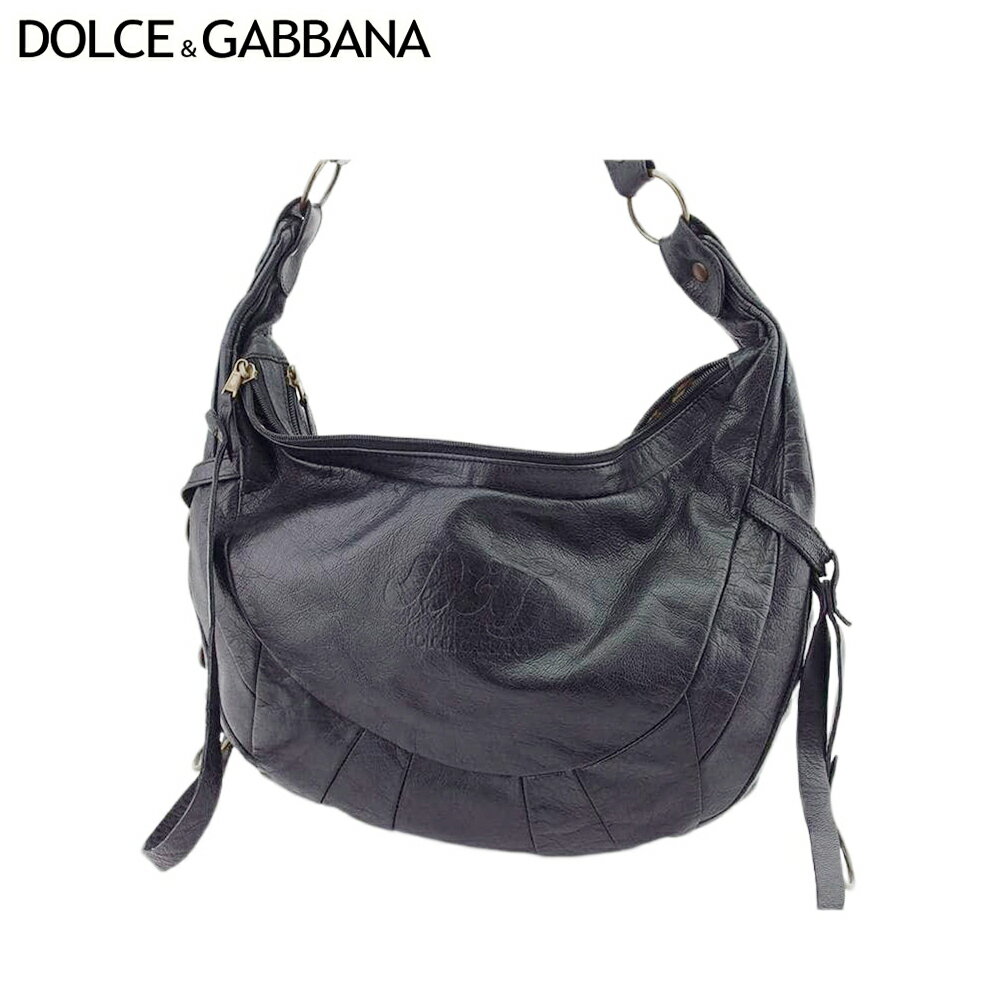 【スプリングセール30％OFF】【中古】 ドルチェ&ガッバーナ ショルダーバッグ メンズ可 ブラックブラウン レザー DOLCE&GABBANA T21938