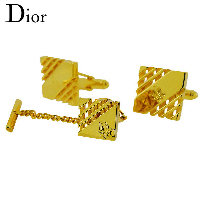 【楽天スーパーSALE 最大50%OFF】【中古】 ディオール カフス タイピン カフリンクス ネクタイピン メンズ ロゴ スウィヴル式 タイタック 2アイテム...