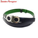 【スプリングセール】【中古】 サルヴァトーレ フェラガモ ベルト NERO レザー×シルバー素材 Salvatore Ferragamo T23668