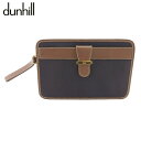 【スプリングセール】【中古】 ダンヒル クラッチバッグ ハンドバッグ ダークブラウン×ブラウン×ゴールド PVC×レザー dunhill T23738