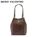 【スプリングセール】【中古】 マリオ ヴァレンティノ トートバッグ トート ショルダー バッグ レディース メンズ 内側ポーチ付き Vマーク ブラウン PVC×...