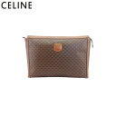 【中古】 セリーヌ ビジネスバッグ セカンドバッグ マカダム(ブラウン×ベージュ) ブラウン レザー CELINE T23877