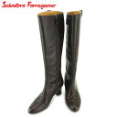 【スプリングセール】サルヴァトーレ フェラガモ ブーツ シューズ 靴 #5 ブラウン レザー Salvatore Ferragamo 【フェラガモ】 t9703...
