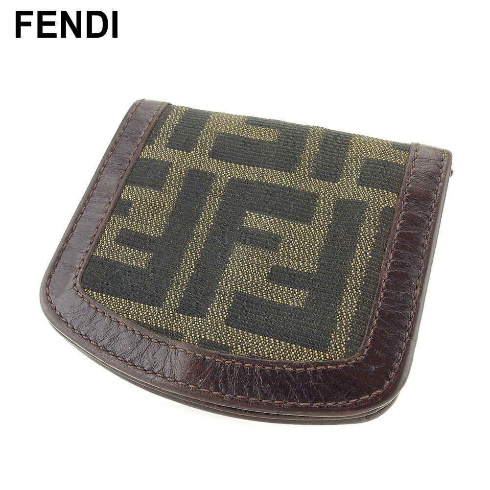 【スプリングセール30％OFF】フェンディ FENDI コインケース ケース 小銭入れ レディース メンズ ブラック ベージュ ブラウン キャンバス×レザー 【フェンディ】 T9709 【中古】