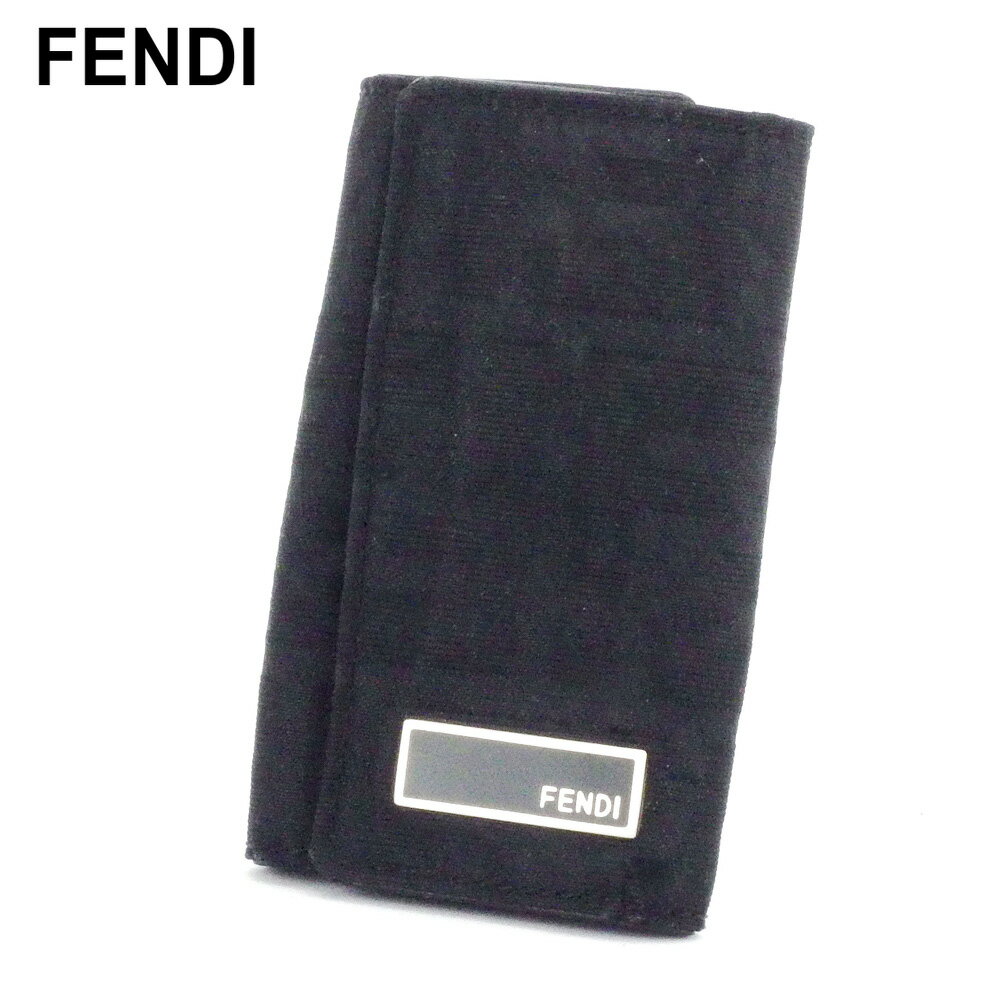 【スプリングセール30％OFF】フェンディ キーケース 6連キーケース ズッカ ブラック シルバー キャンバス×レザー FENDI 【フェンディ】 t9913s 【中古】