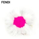 【春の大感謝祭 30％OFF】フェンディ ブローチ コサージュ レディース ファー ピンク ホワイト 白 ファー×レザー FENDI 【フェンディ】 b1082s 【中古】