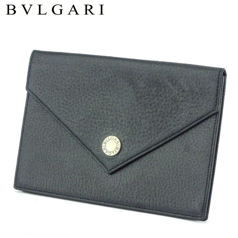 【2000円オフクーポン】 【中古】 ブルガリ BVLGARI ポーチ ケース ロゴボタン レディース メンズ t9962_b