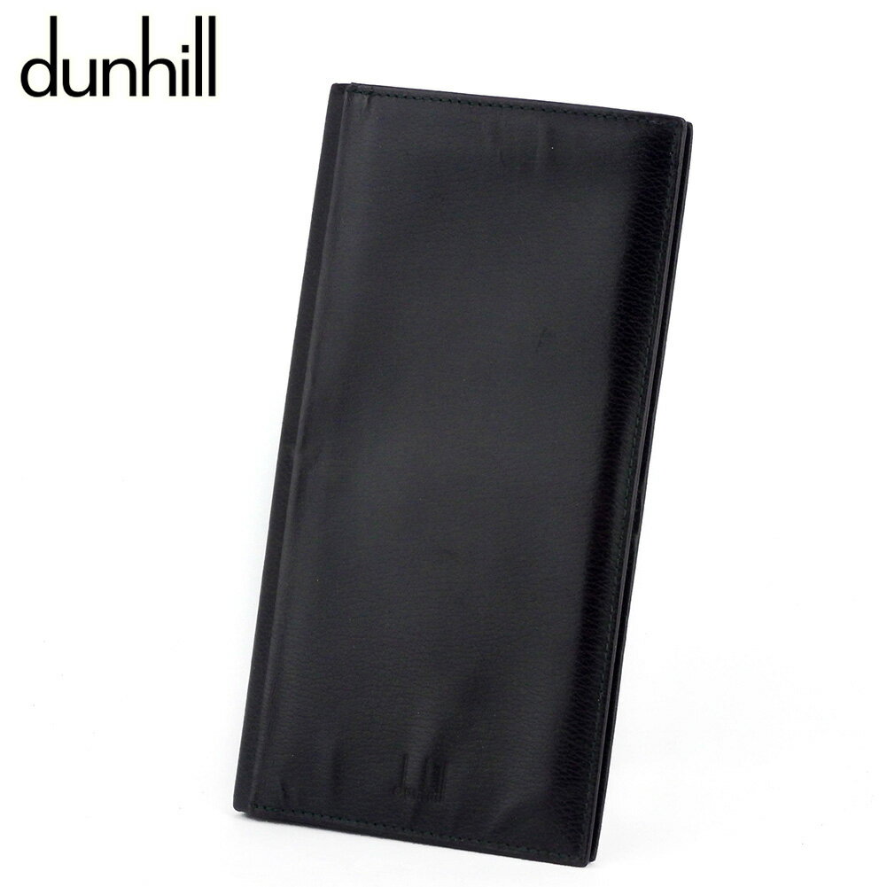 【スプリングセール30％OFF】ダンヒル 長札入れ 札入れ メンズ オックスフォード ブラック ゴールド レザー dunhill 【ダンヒル】 T9998 【中古】