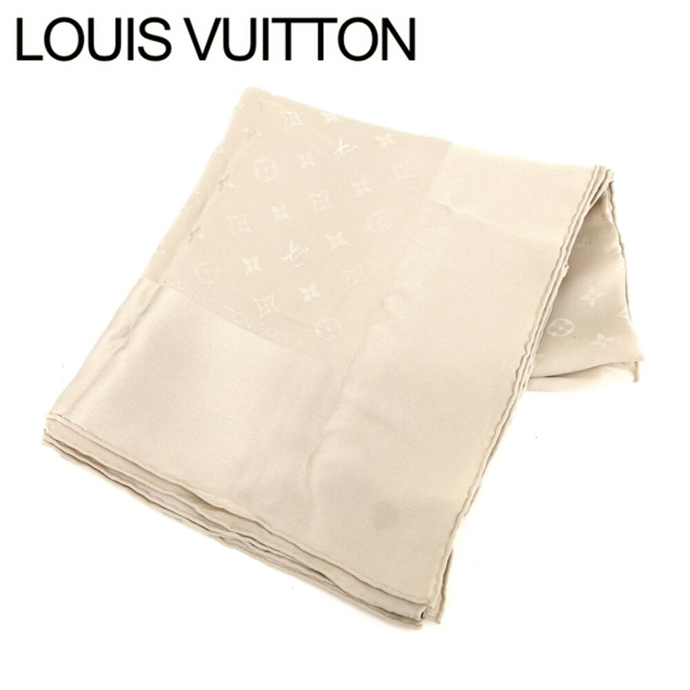 【スプリングセール30％OFF】ルイヴィトン スカーフ モノグラム ベージュ Louis Vuitton 【ルイ・ヴィトン】 l356s 【中古】