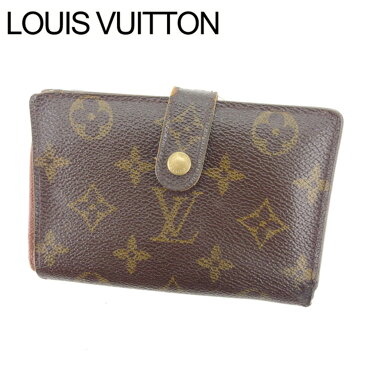 【中古】 ルイヴィトン Louis Vuitton がま口財布 二つ折り ポルトモネ ビエヴィエノワ ブラウン M61663 レディース メンズ ユニセックス モノグラムキャンバス サイフ 小物 ブランド 人気 贈り物 迅速発送 在庫処分 男性 女性 良品 夏 1点物 T10996