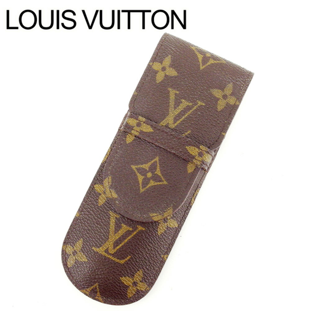 【スプリングセール30％OFF】ルイヴィトン Louis Vuitton ペンケース 小物入れ レディース エテュイスティロ ブラウン PVC×レザ- 【ルイ・ヴィトン】 T16119 【中古】