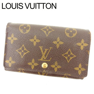 【中古】 ルイヴィトン Louis Vuitton L字ファスナー財布 二つ折り メンズ可 /ポルトモネビエトレゾール モノグラム M61730 ブラウン PVC×レザー (あす楽対応)激安 T16302