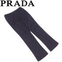 【春の大感謝祭 30％OFF】プラダ パンツ ボトムス ♯42サイズ ブーツカット ブラック 綿 コットン PRADA 【プラダ】 e1456s 【中古】