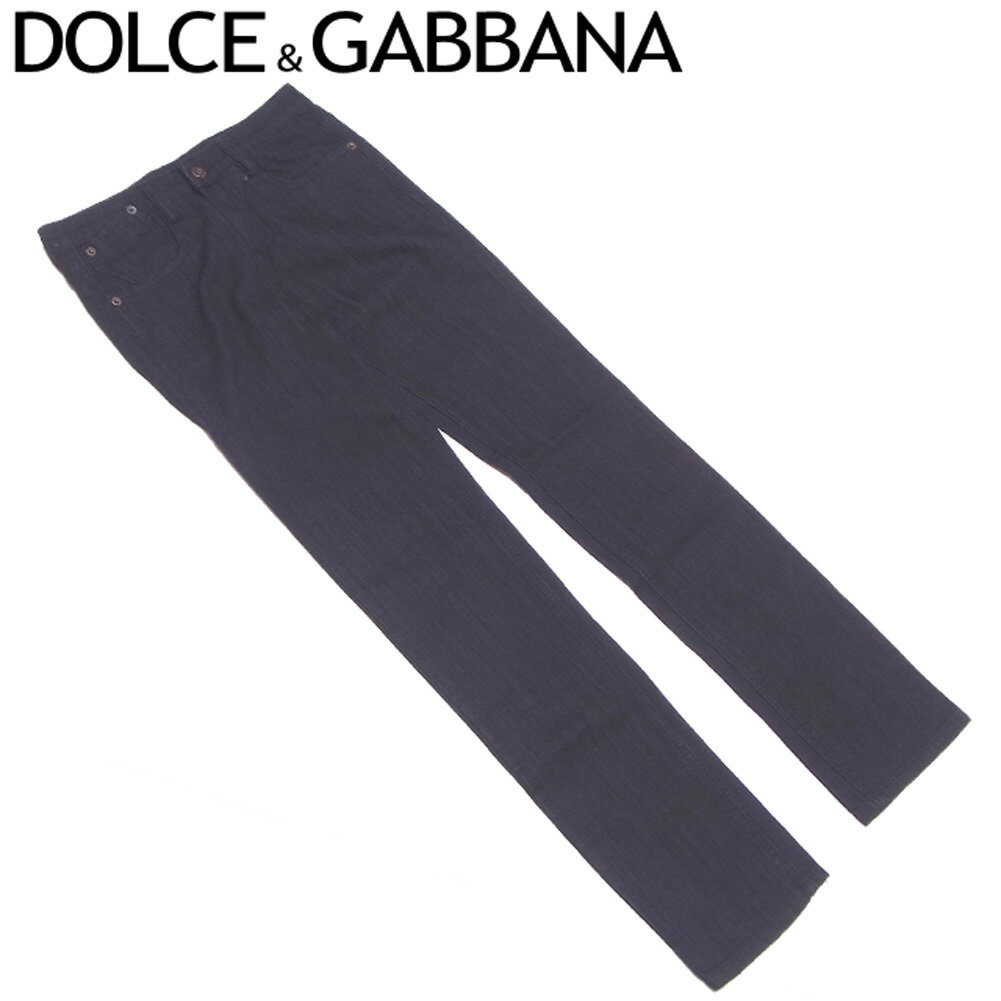 【スプリングセール30％OFF】ドルチェ ガッバーナ DOLCE GABBANA ジーンズ ストレート パンツ レディース ♯26サイズ ドルガバ ブラック 【ドルチェ ガッバーナ】 E1463 【中古】