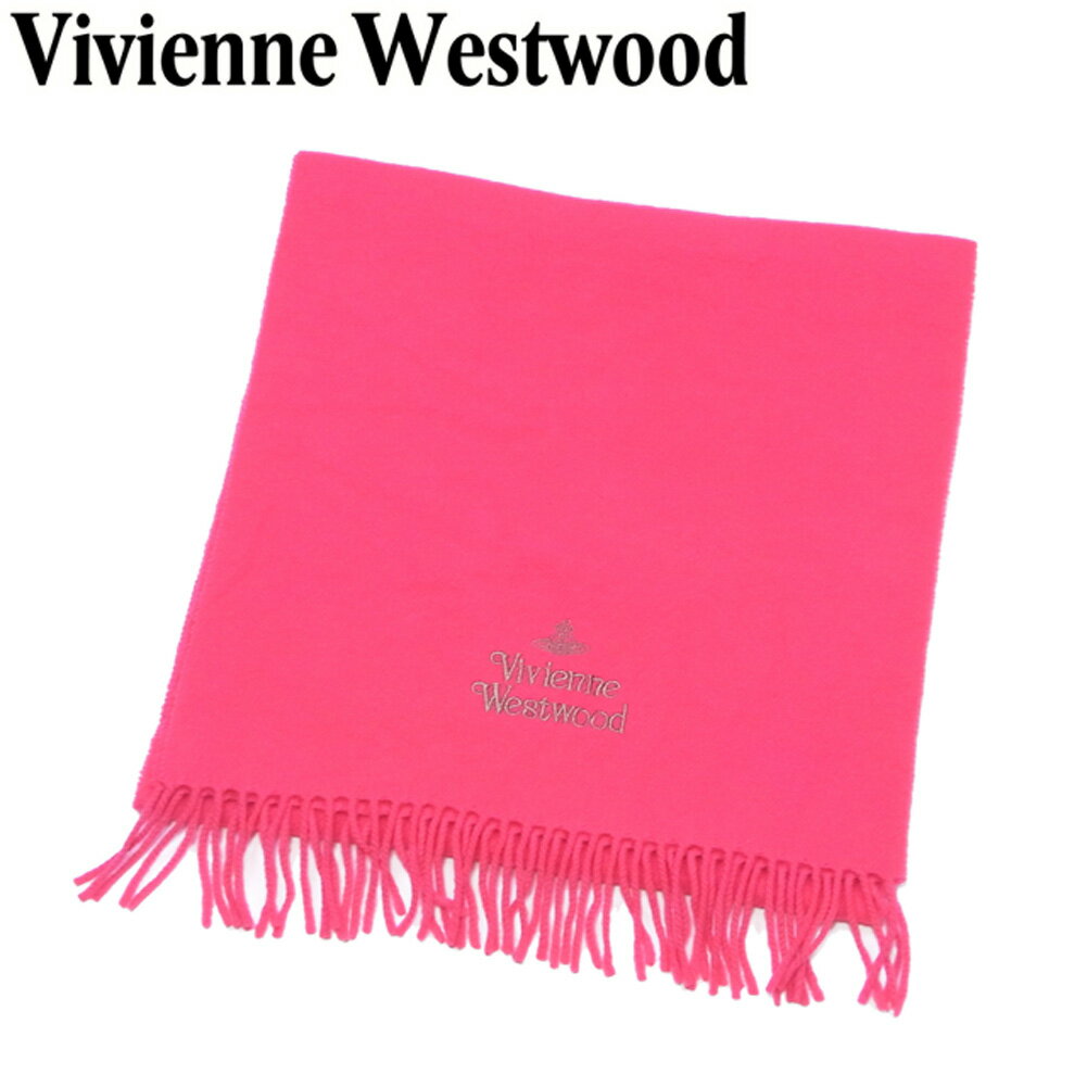 【スプリングセール30％OFF】ヴィヴィアン ウエストウッド Vivienne Westwood マフラー フリンジ付き レディース ピンク ベージュ ウール 毛 【ヴィヴィアン・ウエストウッド】 F1553 【中古】