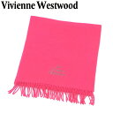 【春の大感謝祭 30％OFF】ヴィヴィアン ウエストウッド Vivienne Westwood マフラー フリンジ付き レディース ピンク ベージュ ウール 毛 【ヴィヴィアン・ウエストウッド】 F1553 【中古】