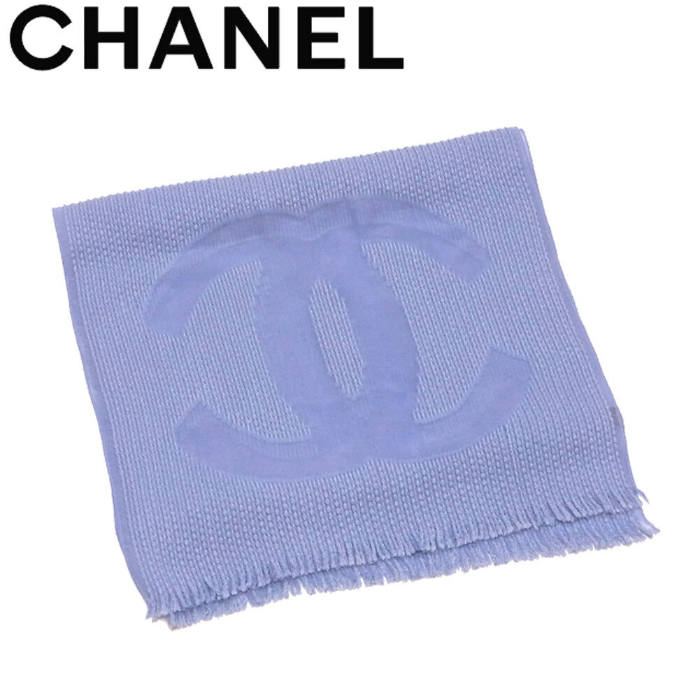 【スプリングセール30％OFF】シャネル CHANEL ストール フリンジ付き レディース メンズ ブルー 【シャネル】 L2801 【中古】