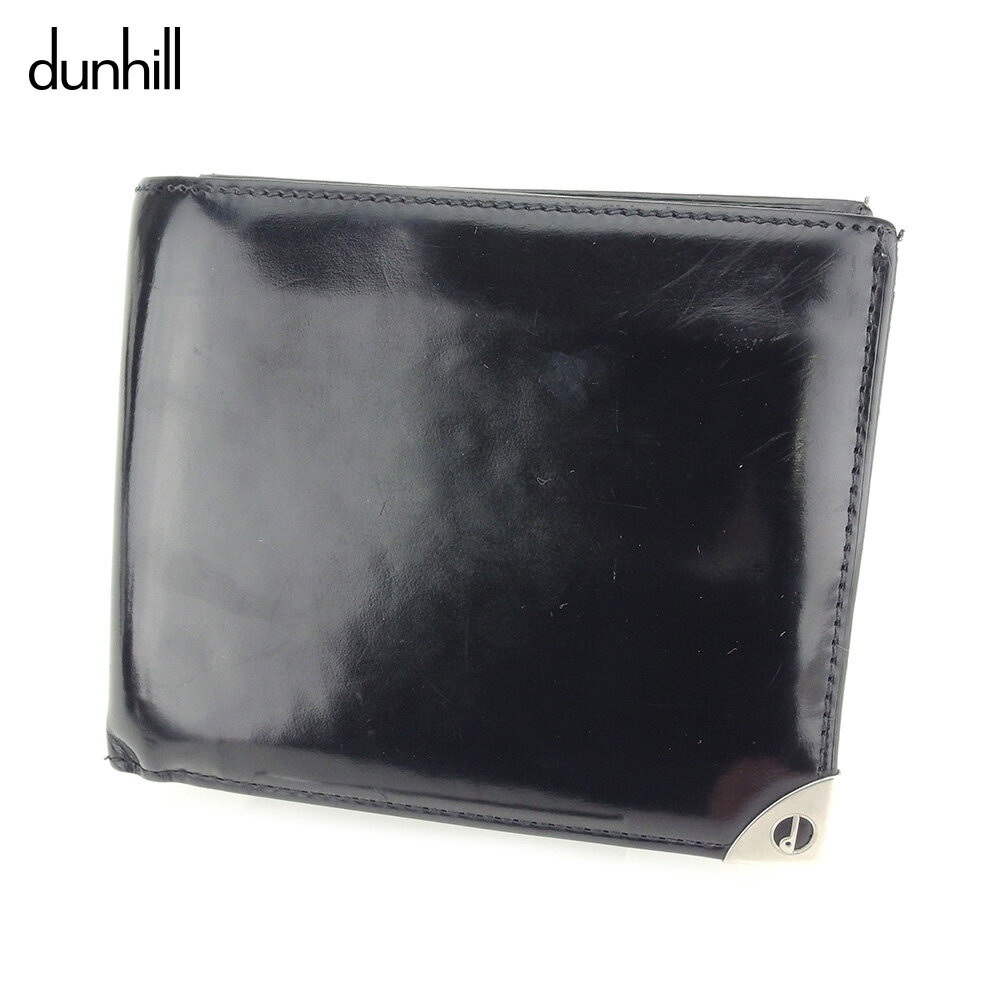 【スプリングセール30％OFF】ダンヒル 二つ折り 札入れ ロンドンスタイル ブラック シルバー レザー dunhill 【ダンヒル】 l2823s 【中古】